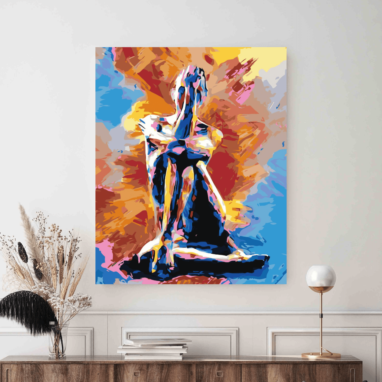 Colectie tablouri pe numere - Erotic: Setul include vopsele numerotate, 3 pensule, panza numerotata, agatatoare, imagine de control si pachet pentru impachetat. Optional, poate avea sasiu pentru inramare.