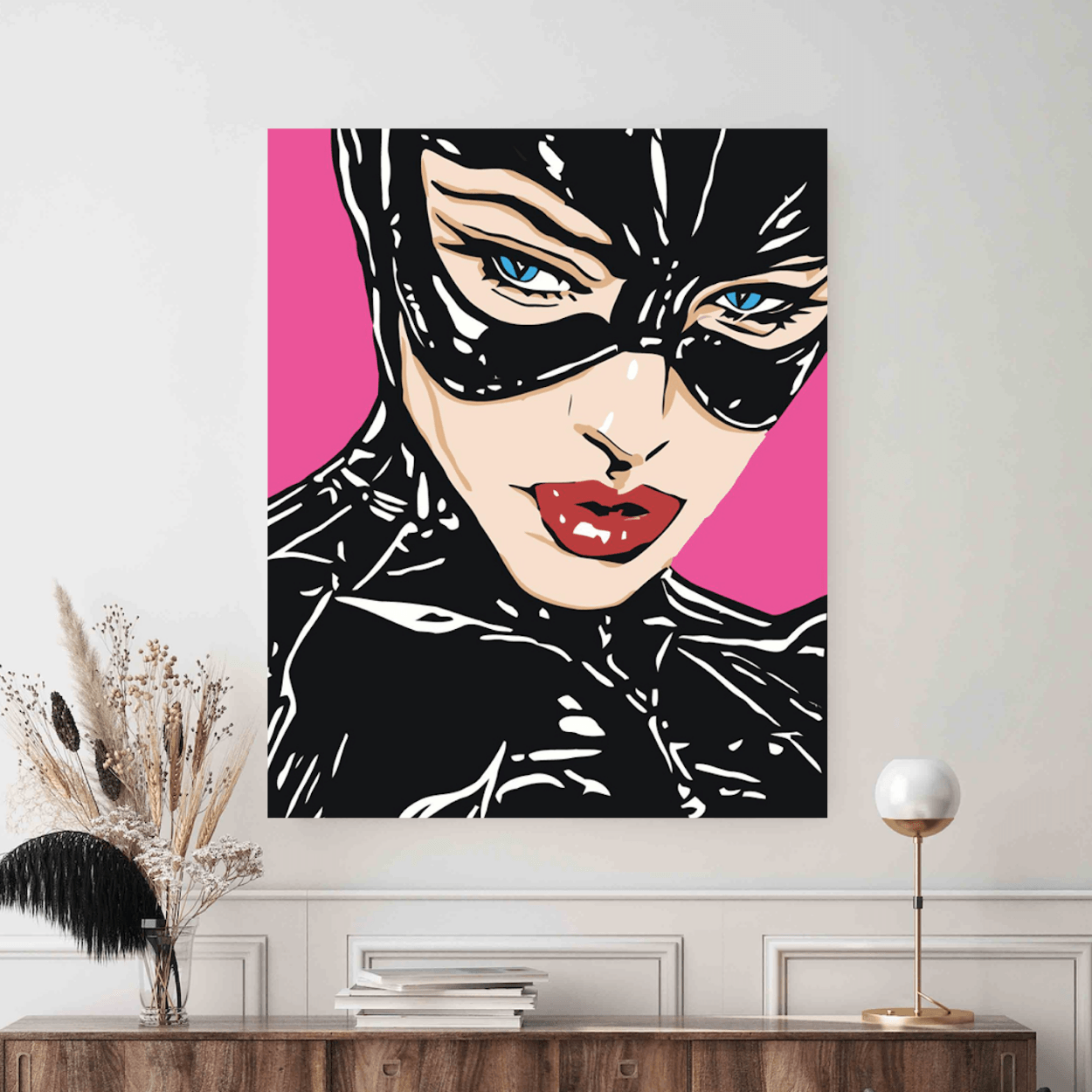 Colectie tablouri pe numere - Personaje: Setul include vopsele numerotate, 3 pensule, panza numerotata, agatatoare, imagine de control si pachet pentru impachetat. Optional, poate avea sasiu pentru inramare.