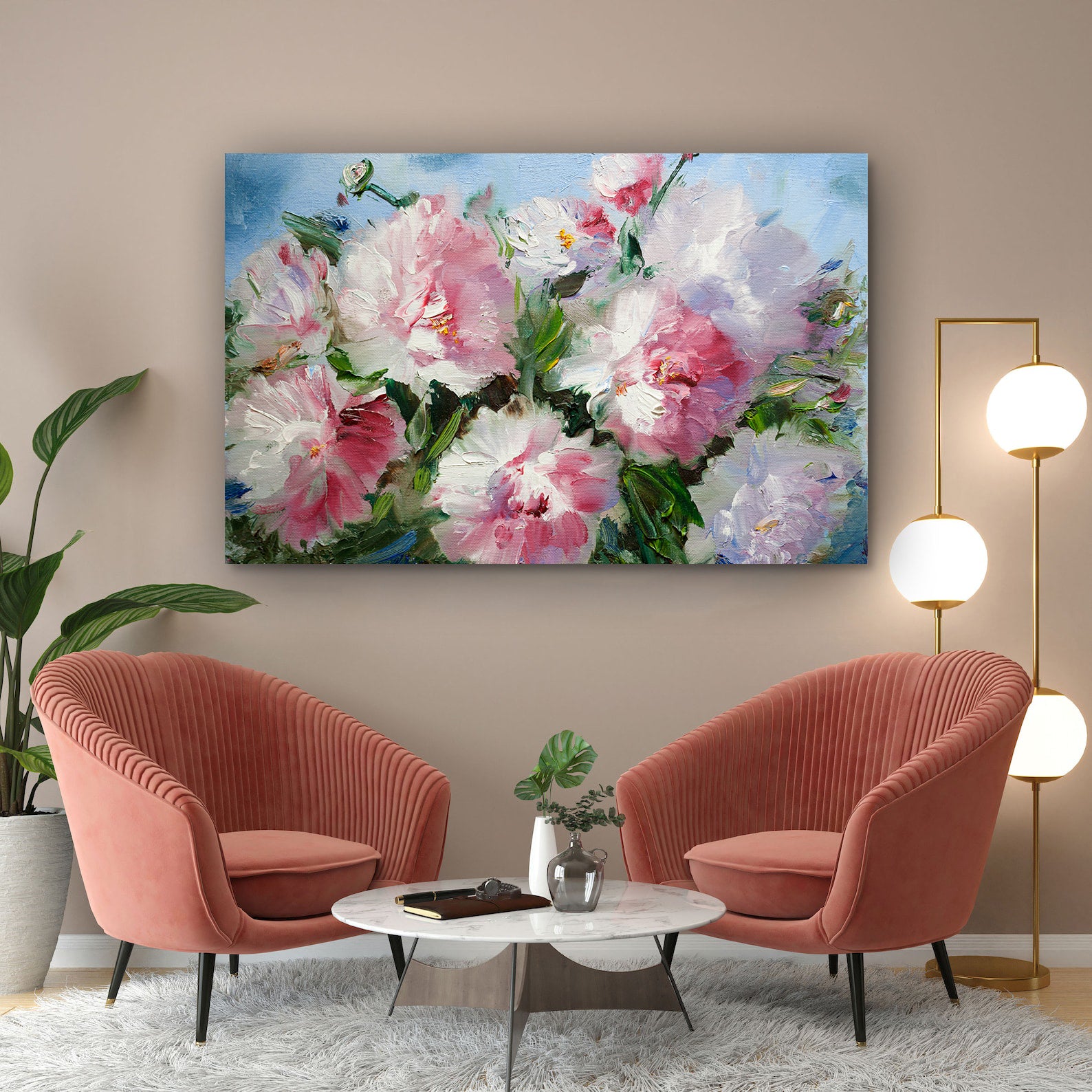 Leinwandbild - Rosa Blumen