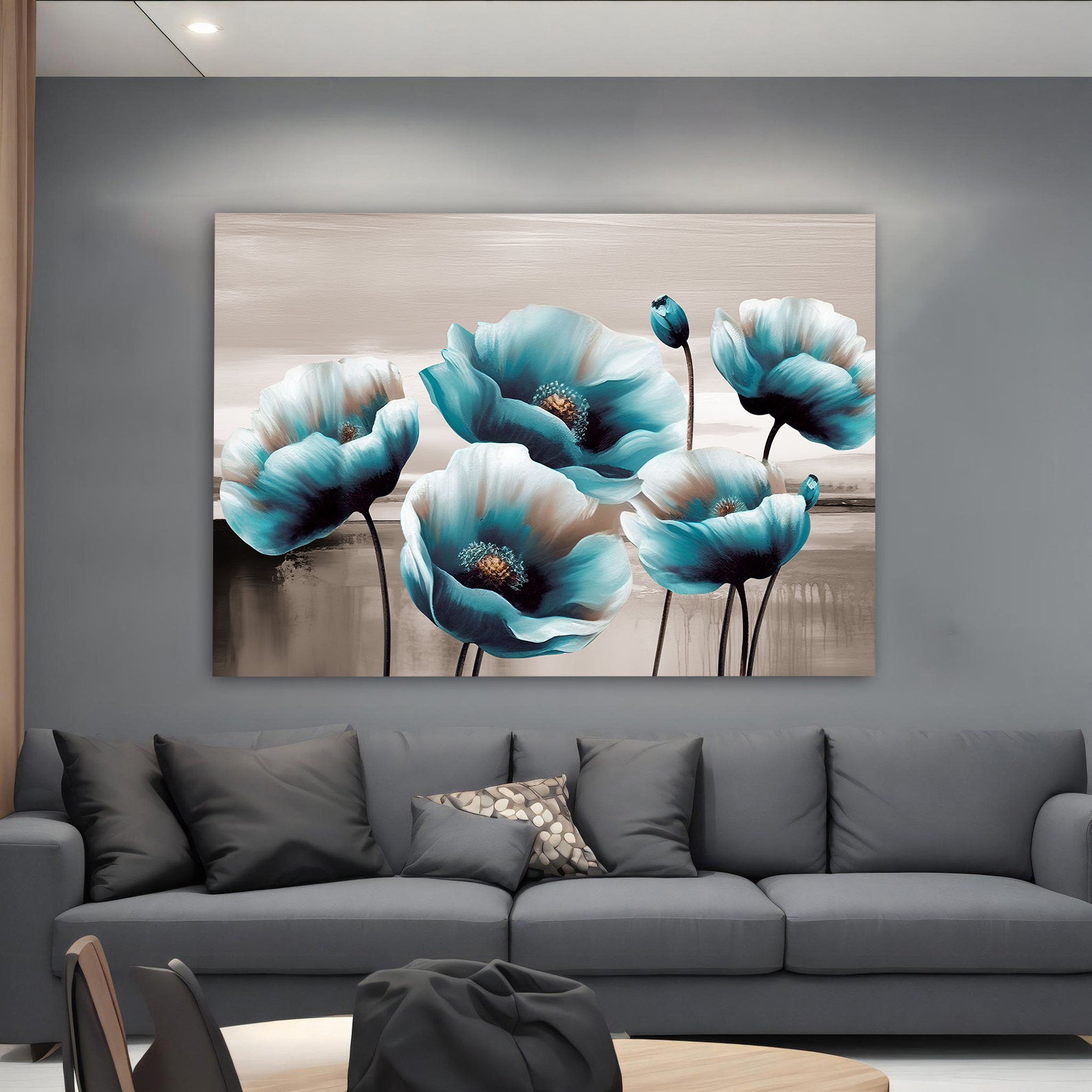 Leinwandbild - Blaue Blumen