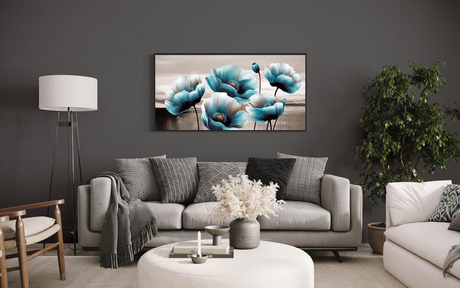 Leinwandbild - Blaue Blumen