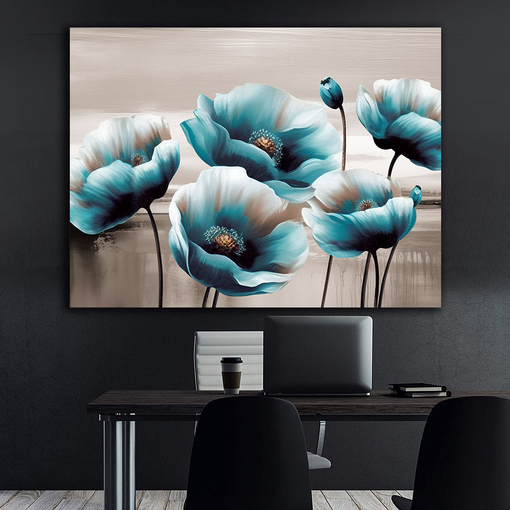 Leinwandbild - Blaue Blumen