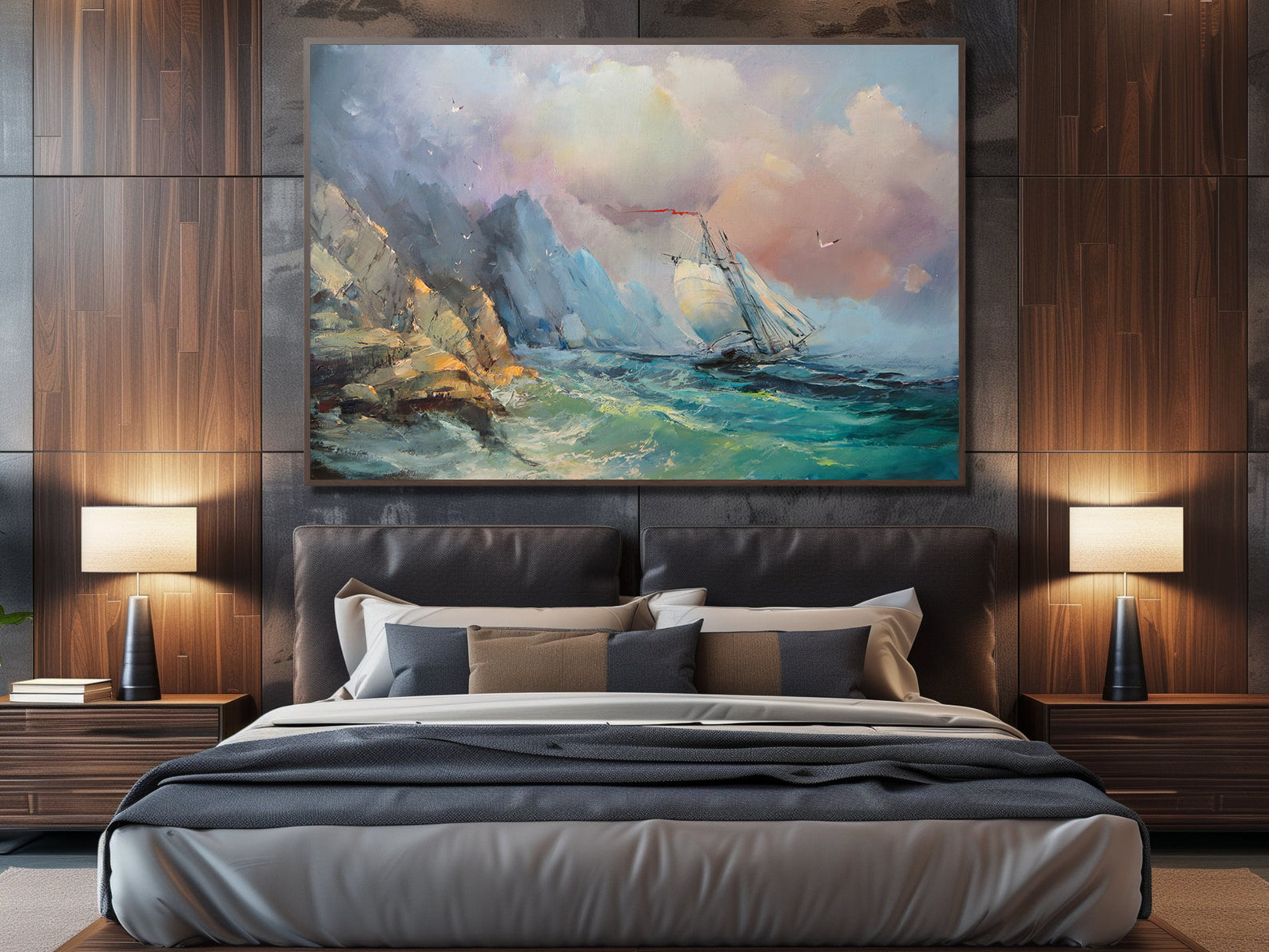 Leinwandbild - Segelboot auf See