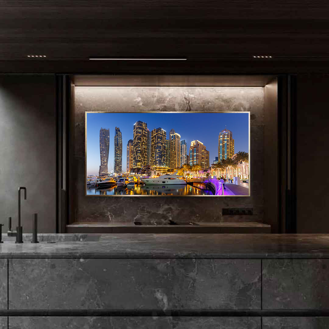 Leinwandbild - Dubai Marina bei Nacht