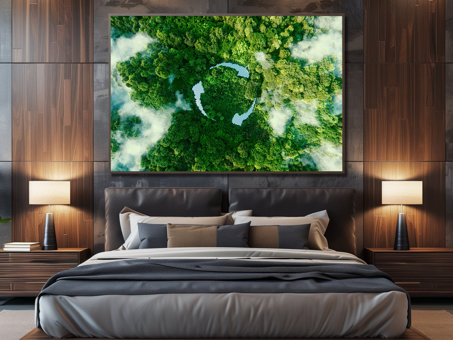 Leinwandgemälde - Grüne Bäume Recycling