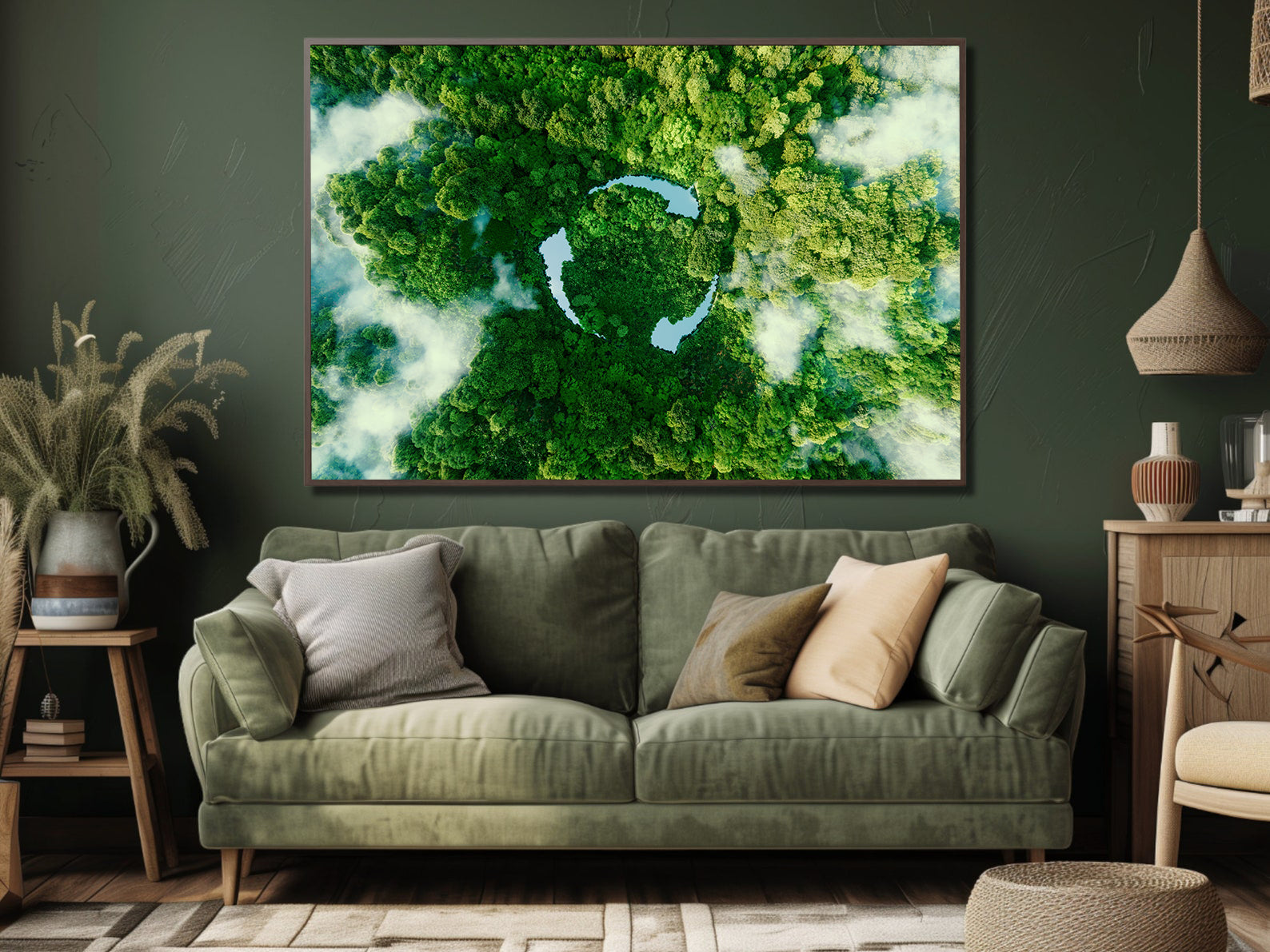 Leinwandgemälde - Grüne Bäume Recycling