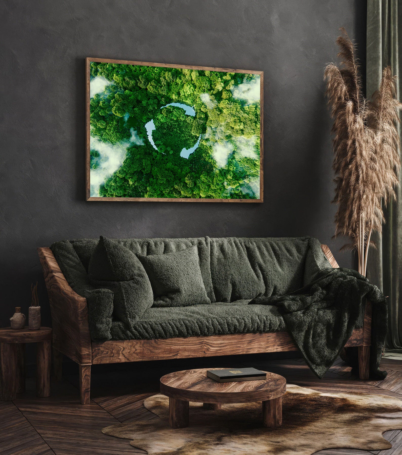 Leinwandgemälde - Grüne Bäume Recycling