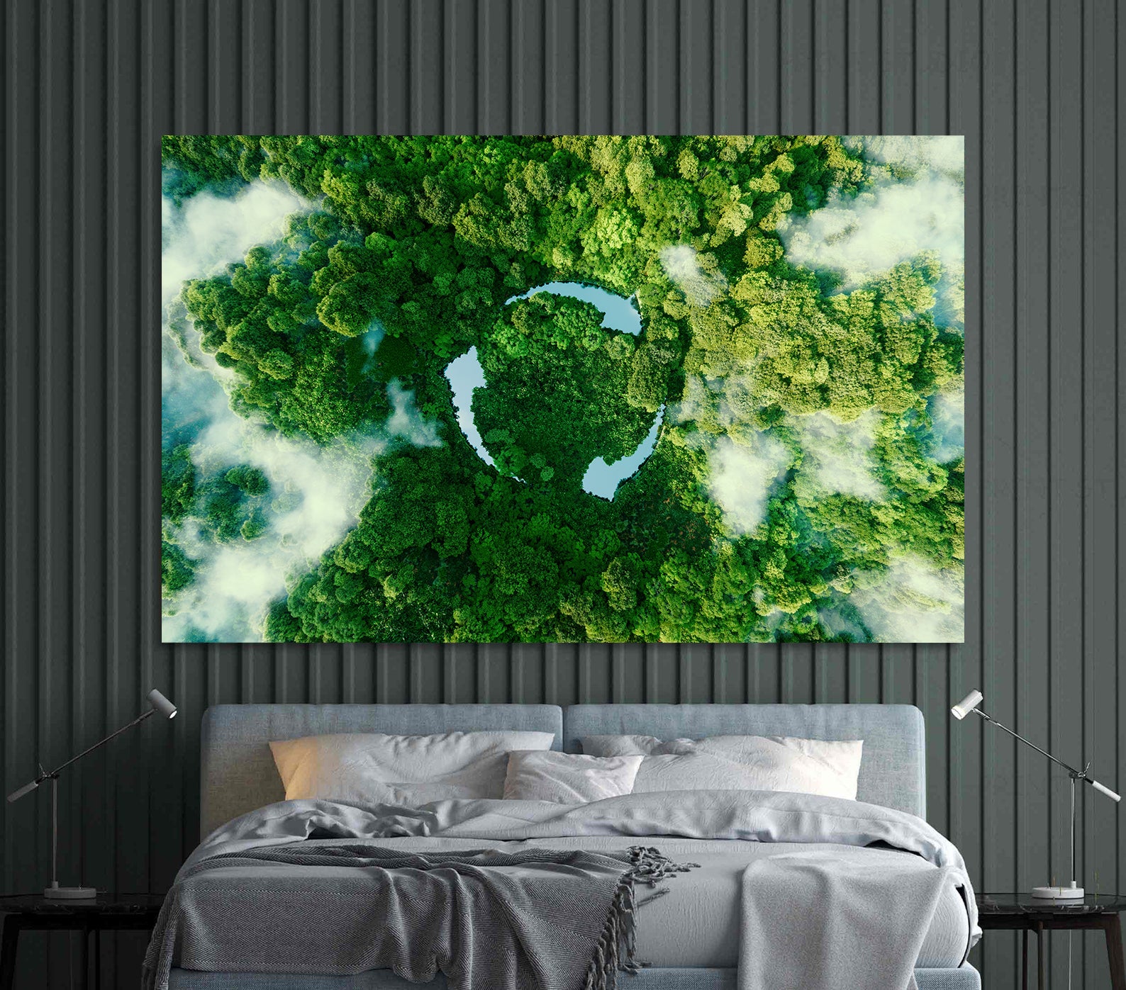 Leinwandgemälde - Grüne Bäume Recycling