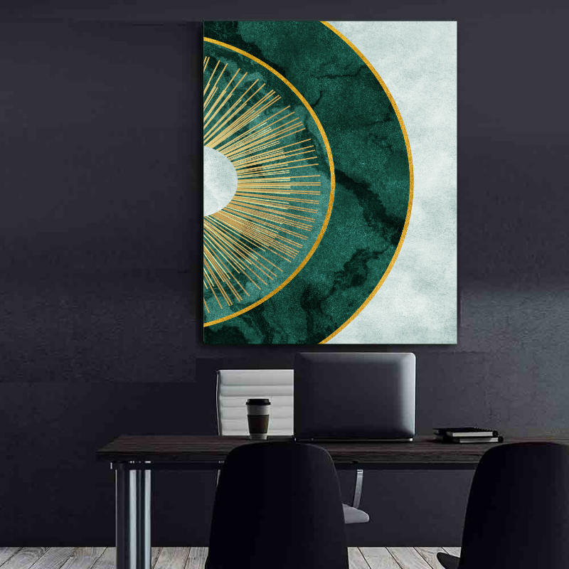 Tablou Canvas - Modern Abstract Green Sun