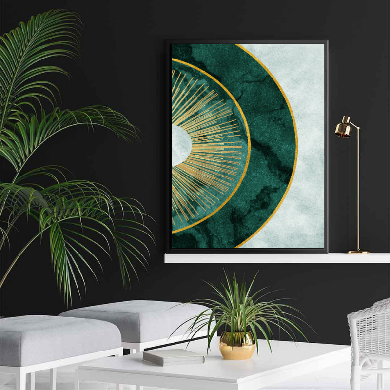 Tablou Canvas - Modern Abstract Green Sun