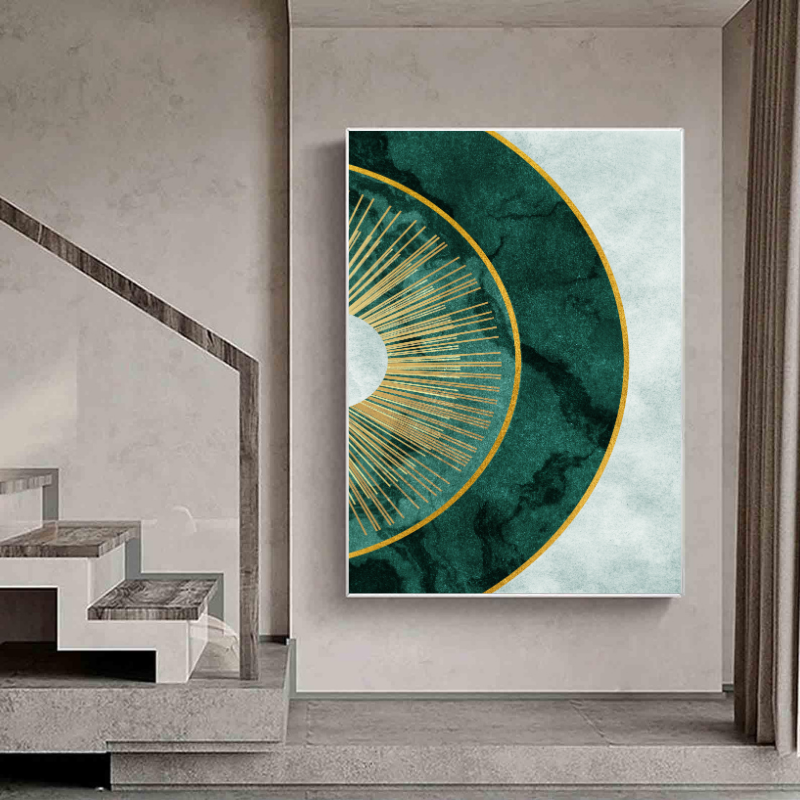 Tablou Canvas - Modern Abstract Green Sun
