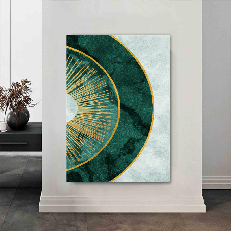 Tablou Canvas - Modern Abstract Green Sun