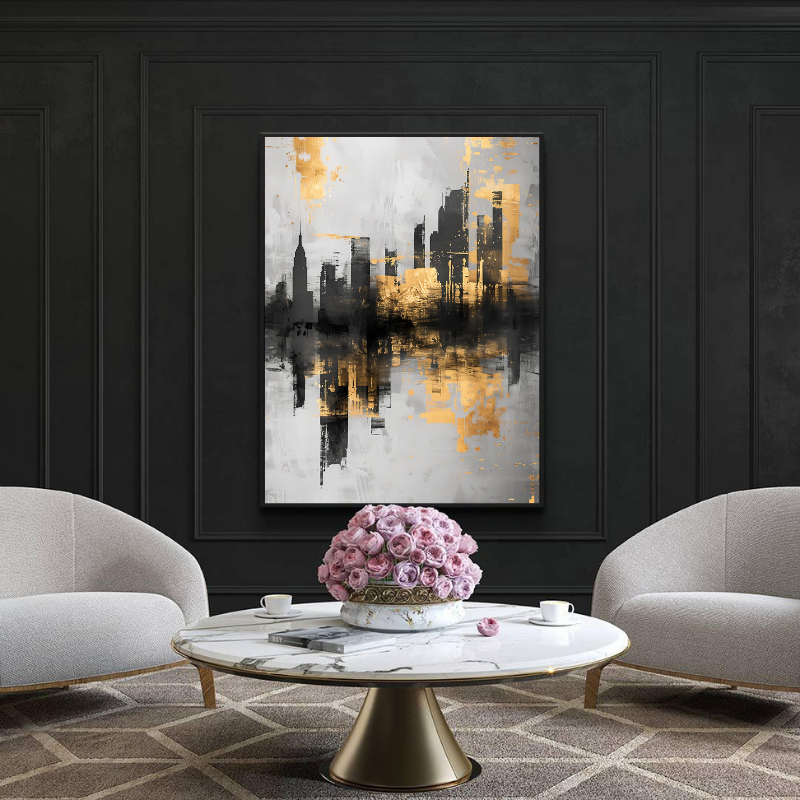 Peinture sur toile - Ville abstraite