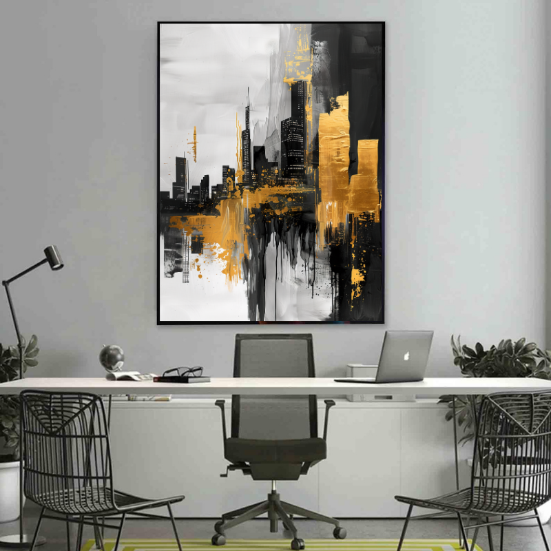 Peinture sur toile - Ville abstraite