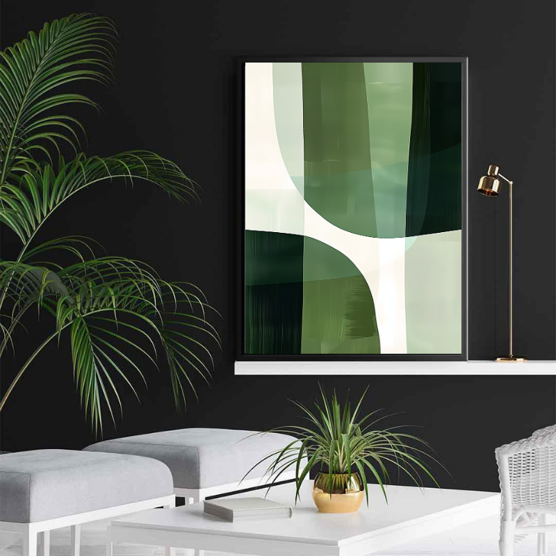 Leinwandgemälde - Grüne abstrakte Kunst