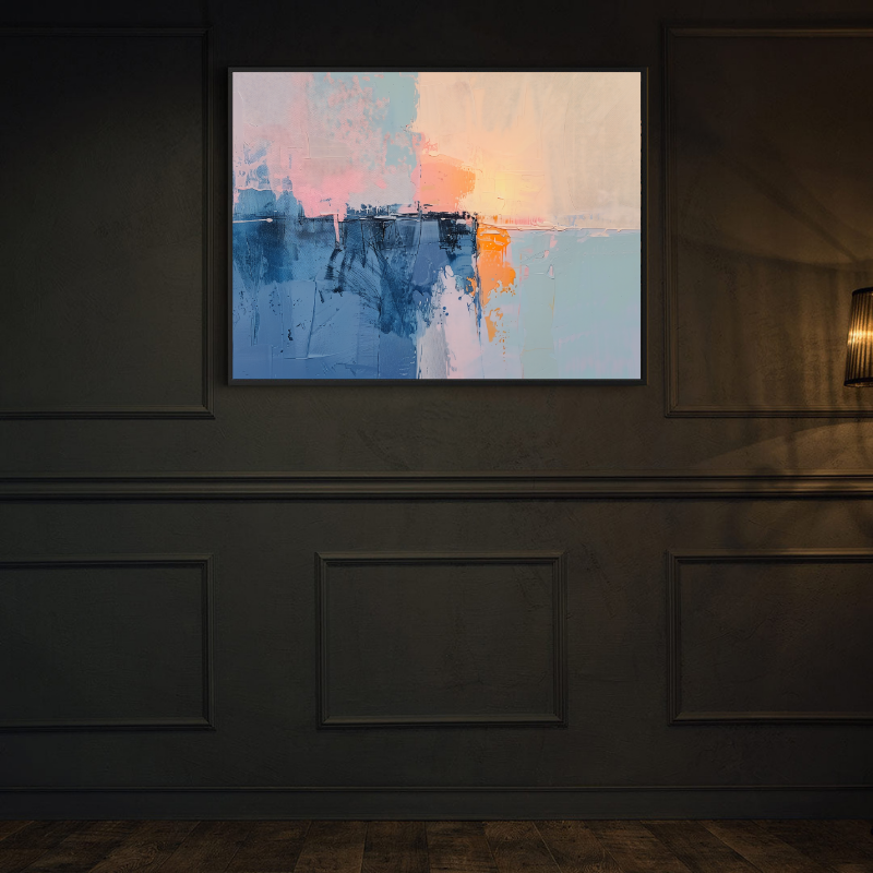 Peinture sur toile - Art abstrait au coucher du soleil