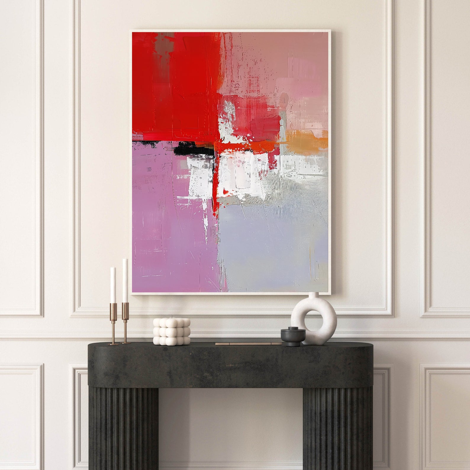 Leinwandgemälde - Lebhafte rote abstrakte Kunst