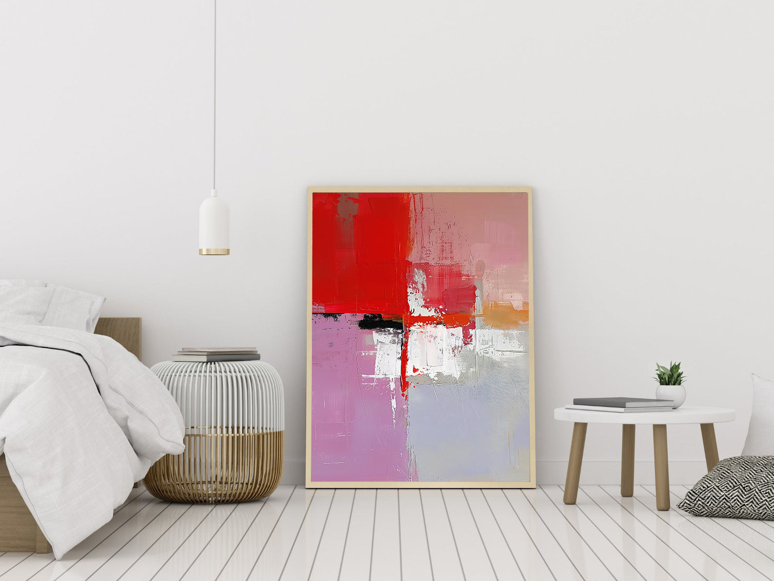 Leinwandgemälde - Lebhafte rote abstrakte Kunst
