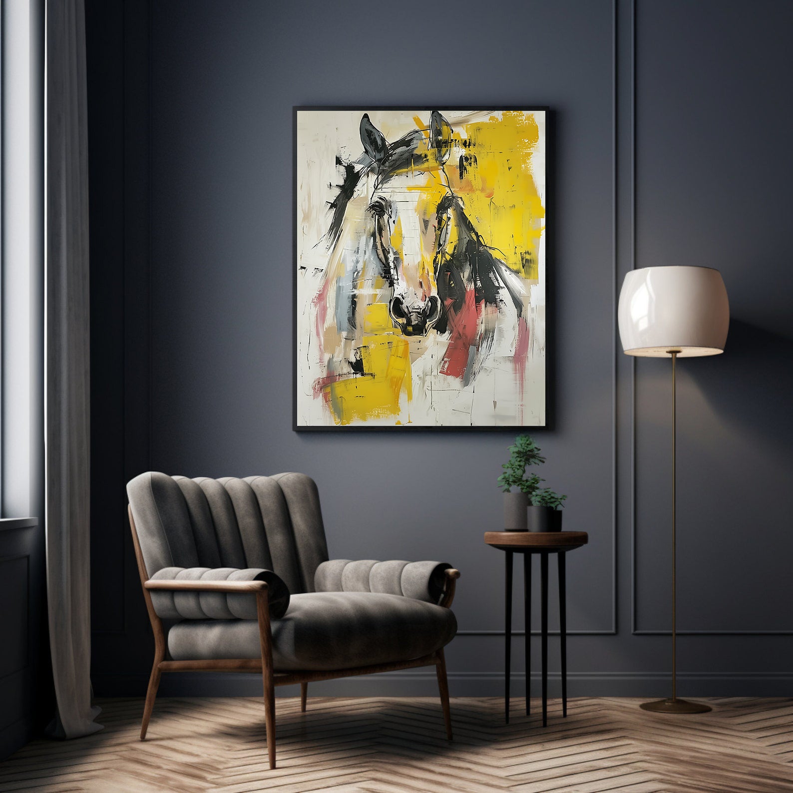 Leinwandbild - Pferdeportrait Abstrakt