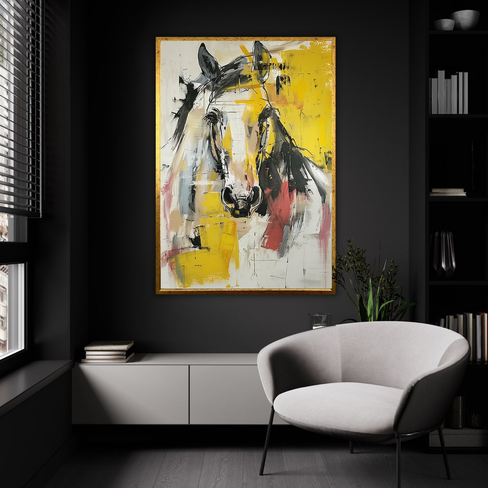 Leinwandbild - Pferdeportrait Abstrakt