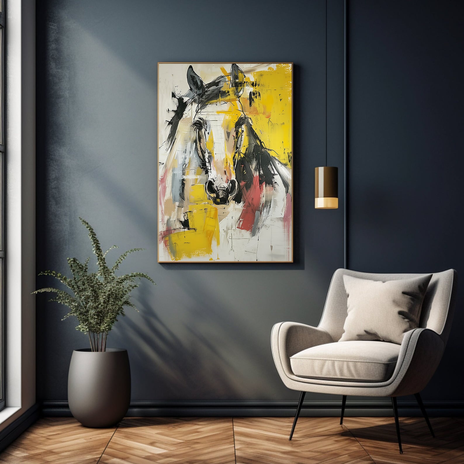 Leinwandbild - Pferdeportrait Abstrakt