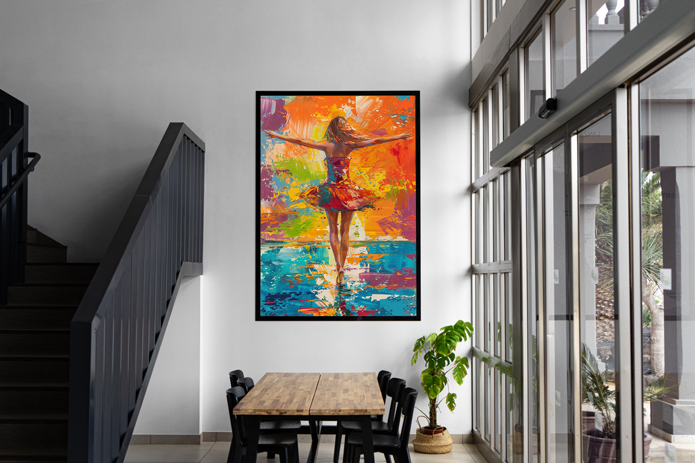 Leinwandbild - Bunte Ballerina