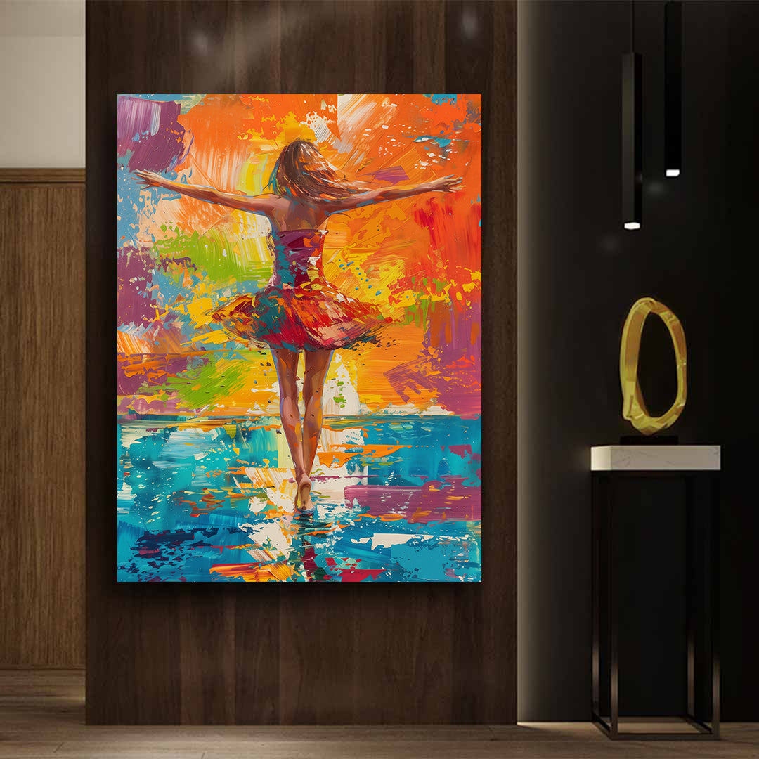 Leinwandbild - Bunte Ballerina