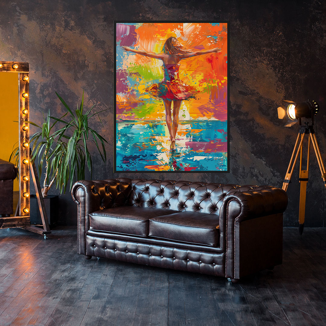 Leinwandbild - Bunte Ballerina