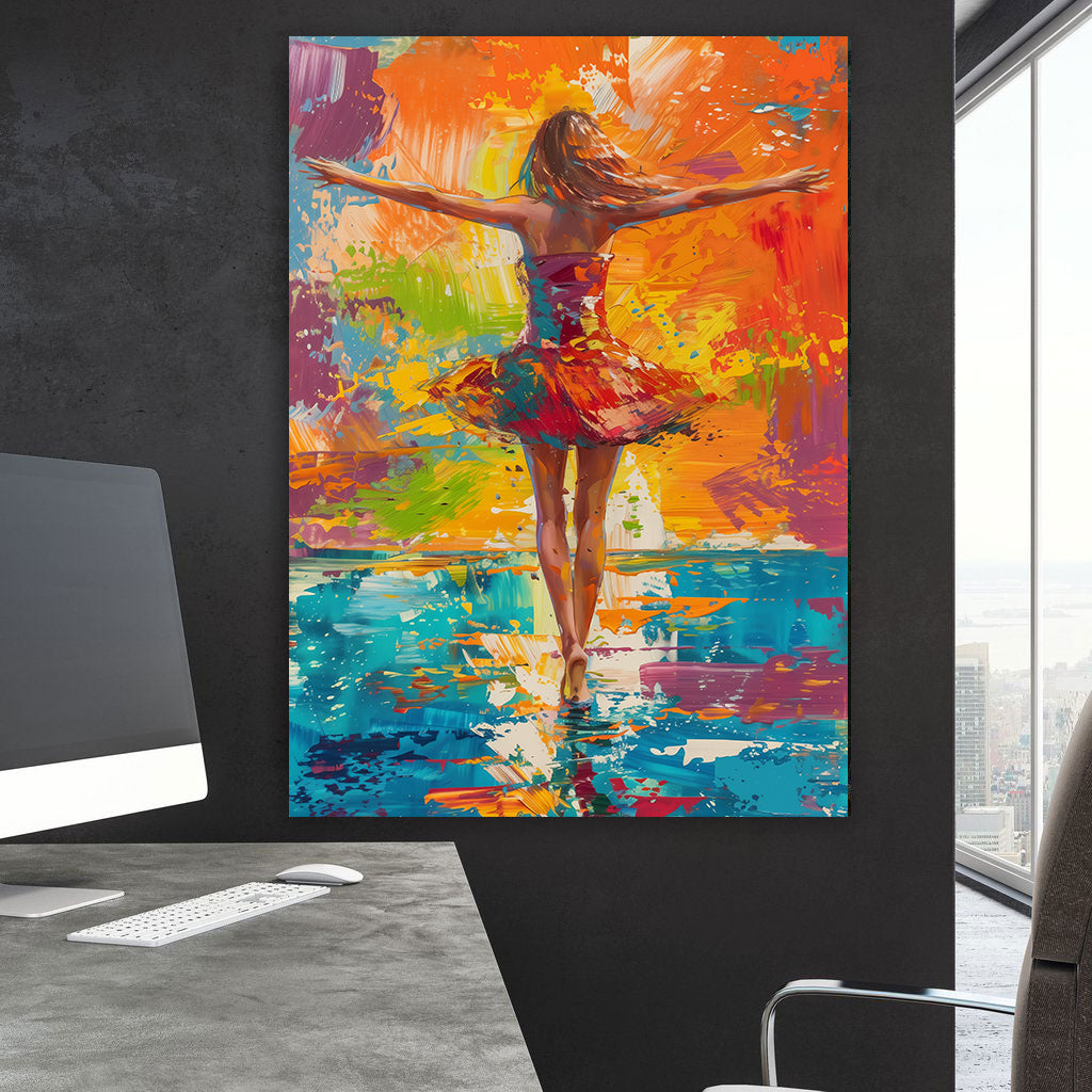 Leinwandbild - Bunte Ballerina