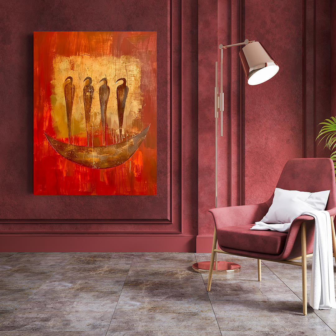 Peinture sur toile - Bougie allumée