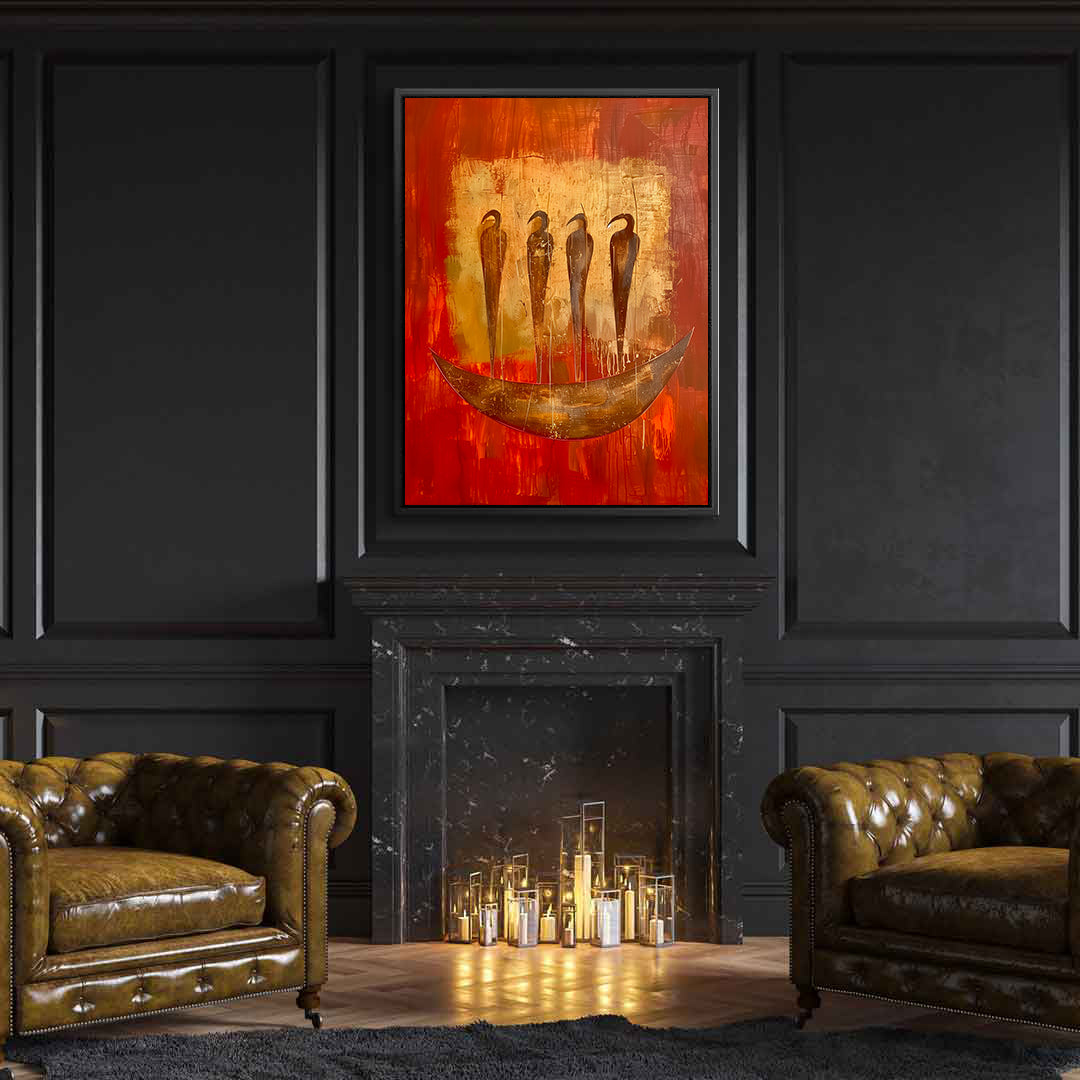 Peinture sur toile - Bougie allumée