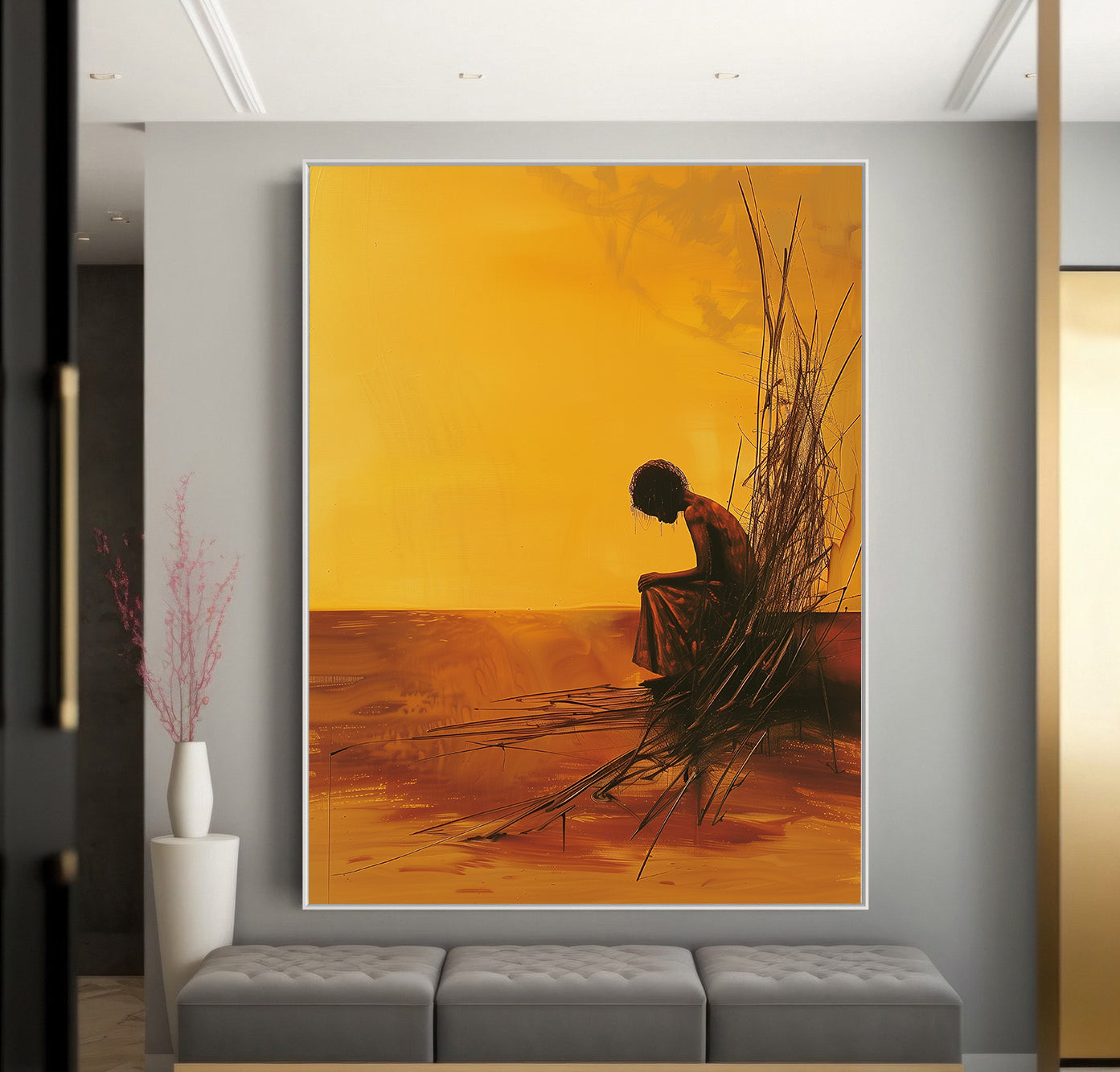 Leinwandbild - Brennende Kerze