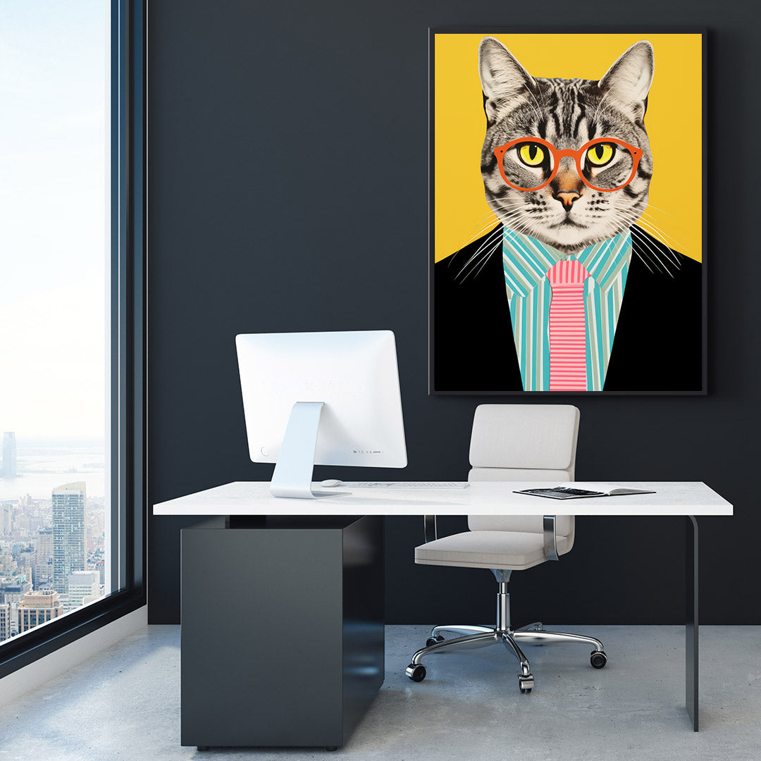 Tablou Canvas - Businessman Cat