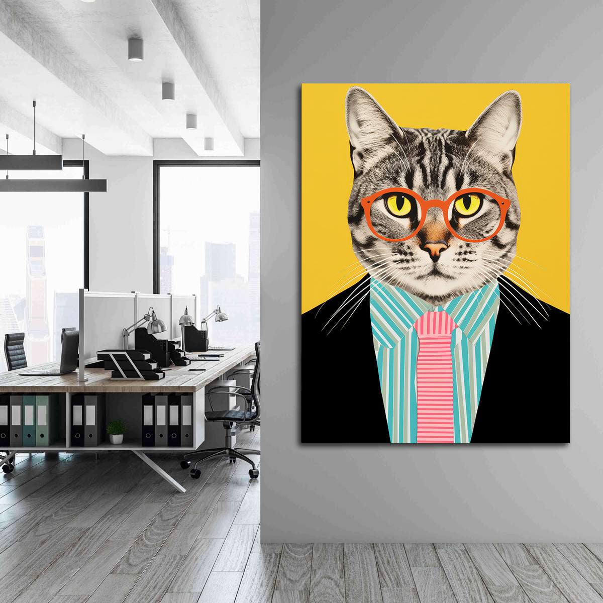 Tablou Canvas - Businessman Cat
