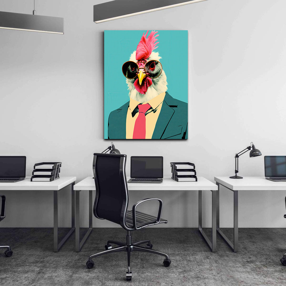 Tablou Canvas - Businessman Rooster