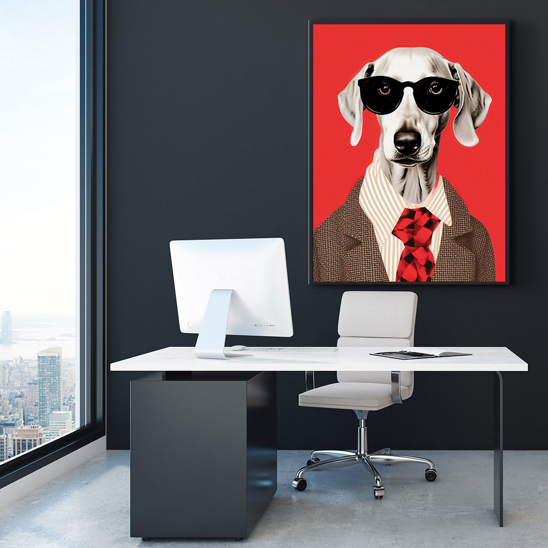 Tablou Canvas - Businessman Dog