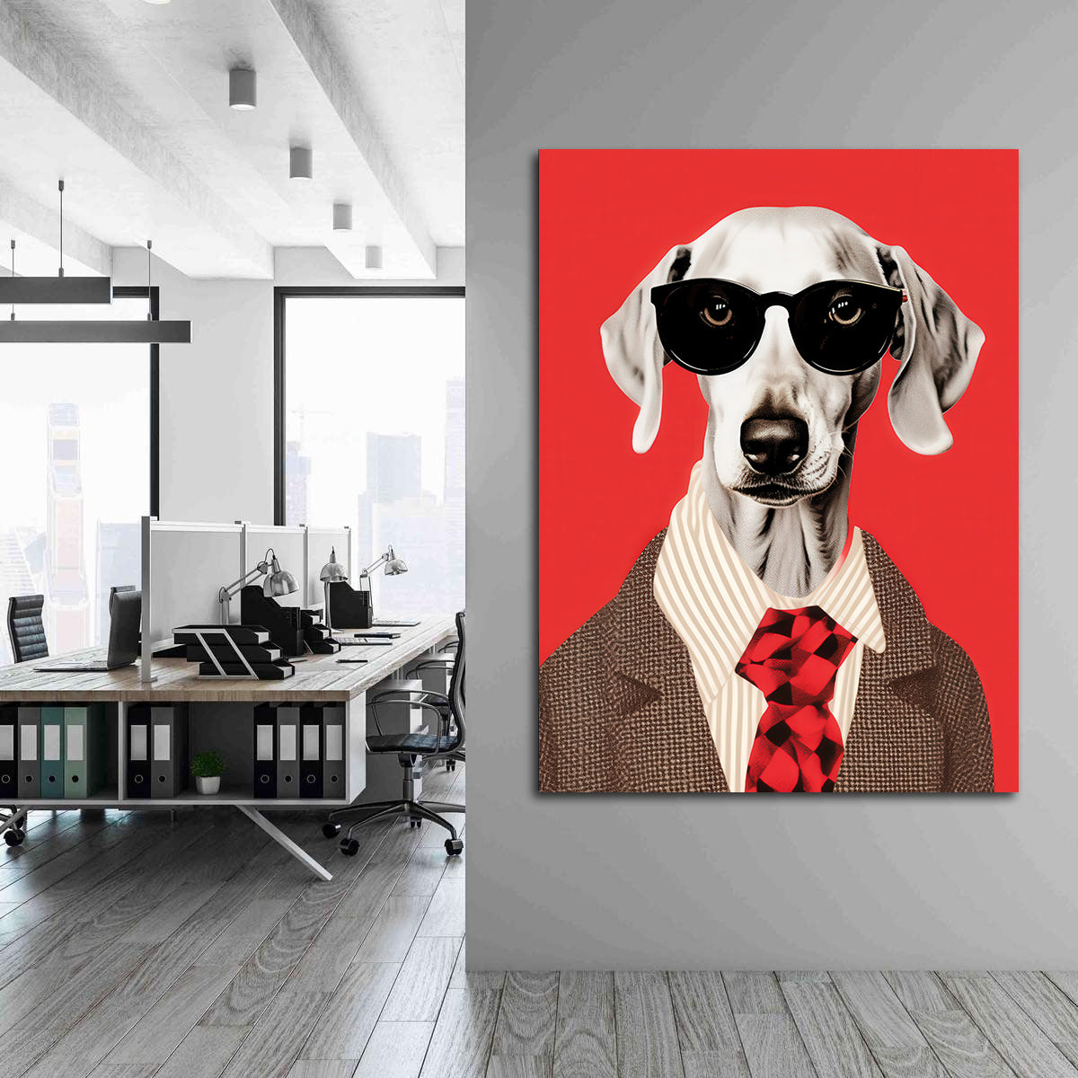 Tablou Canvas - Businessman Dog