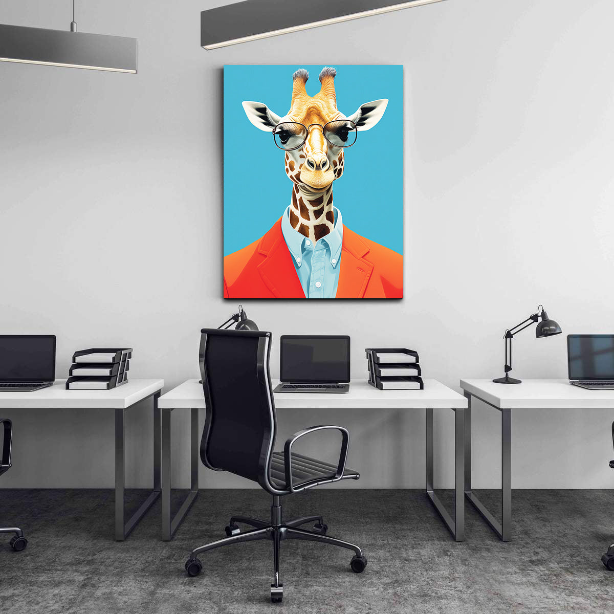 Tablou Canvas - Businessman Giraffe