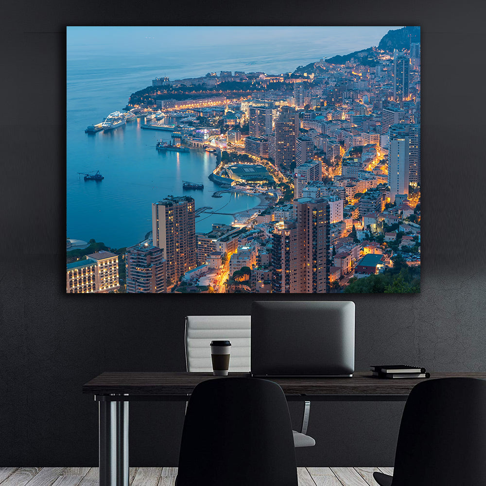 Leinwandbild - Stadt am Meer