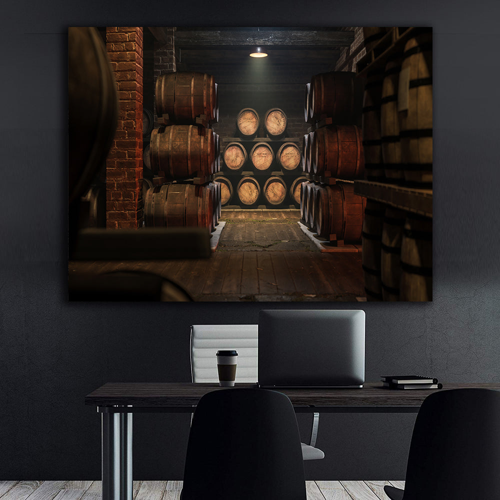 Leinwandbild - Weinfässer
