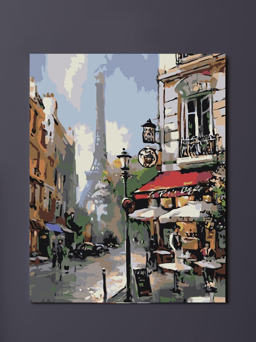a painting of the eiffel tower in paris