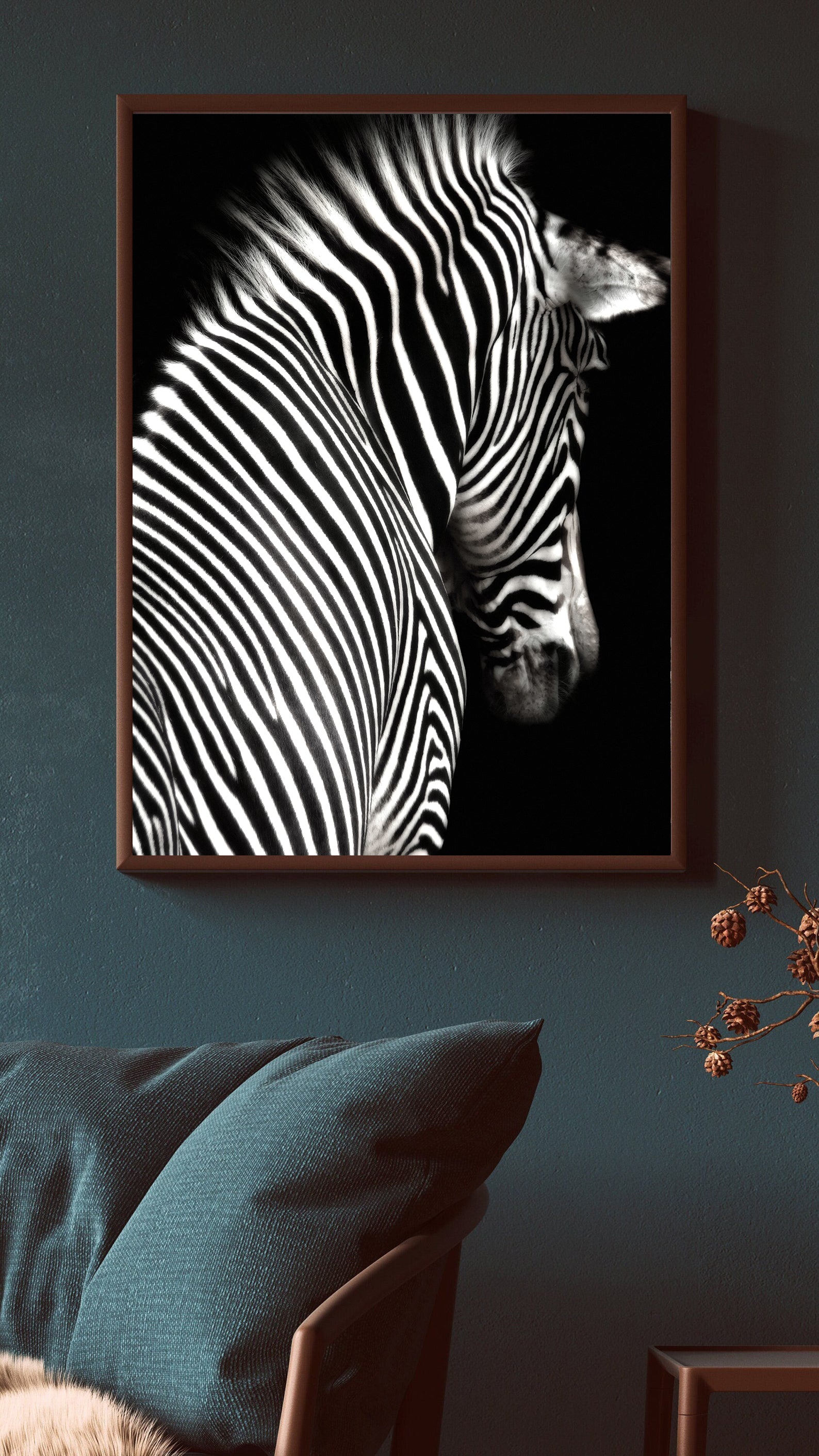 Leinwandgemälde - Schwarz-weißes Zebra