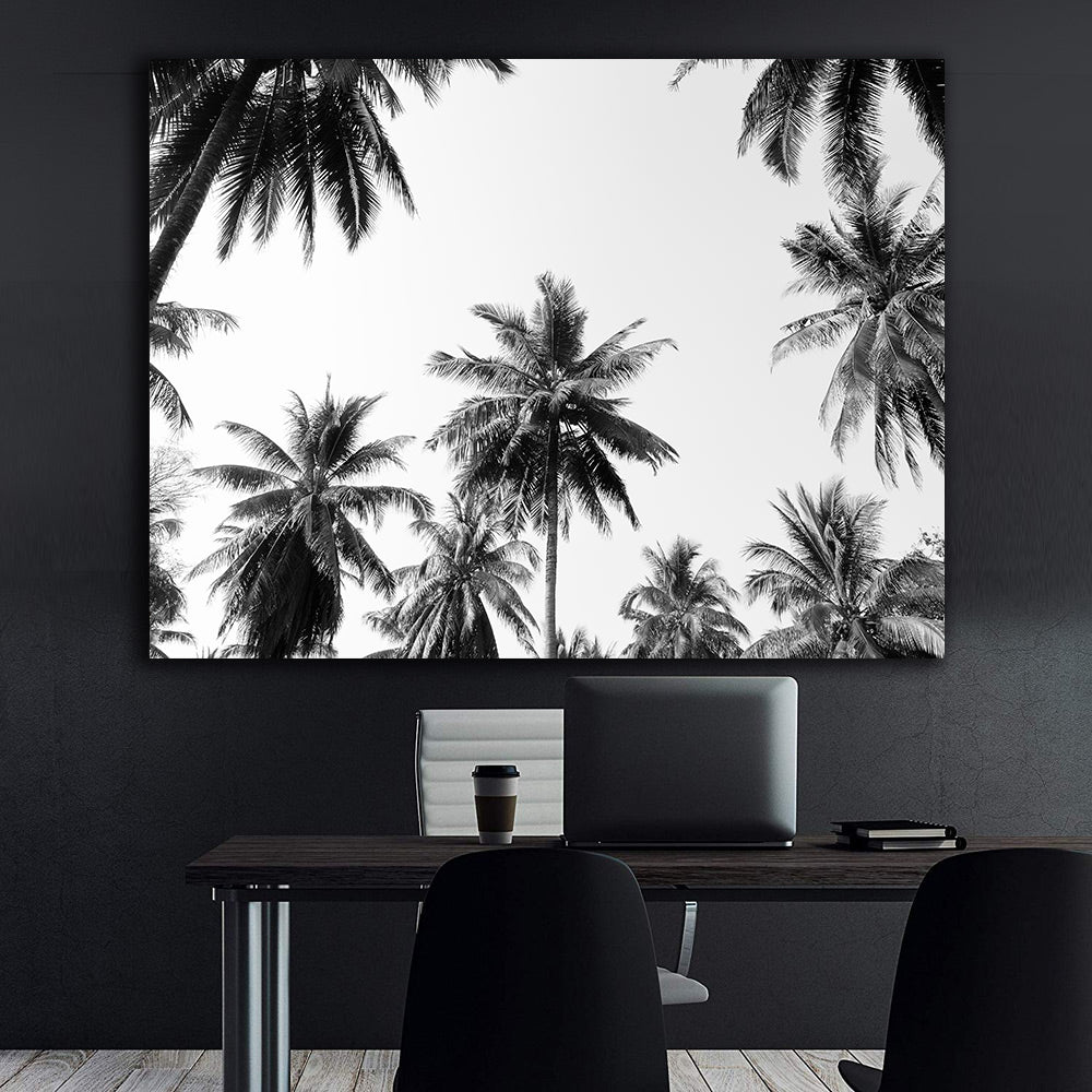 Tablou Canvas - Palmieri Alb Negru