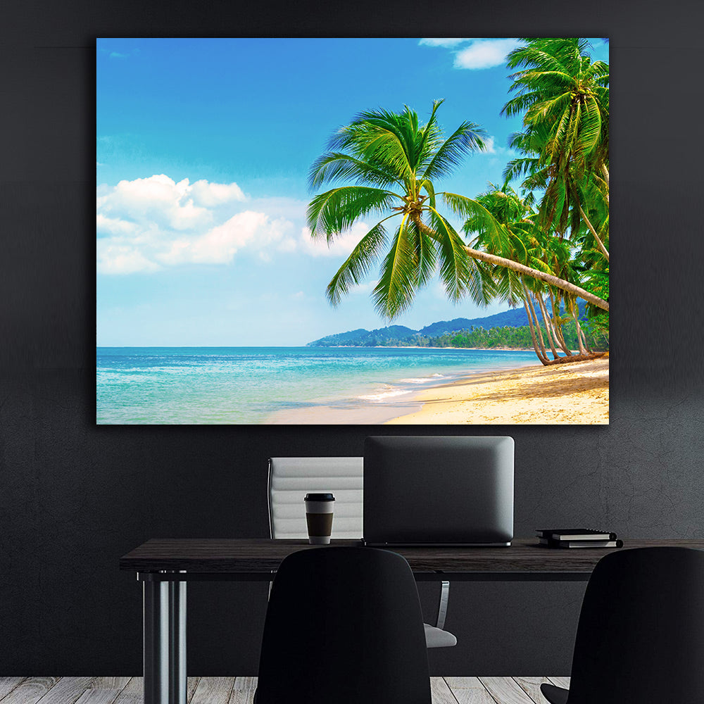 Leinwandbild - Palmen am Strand