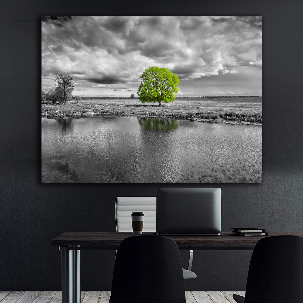 Peinture sur toile - Arbre vert