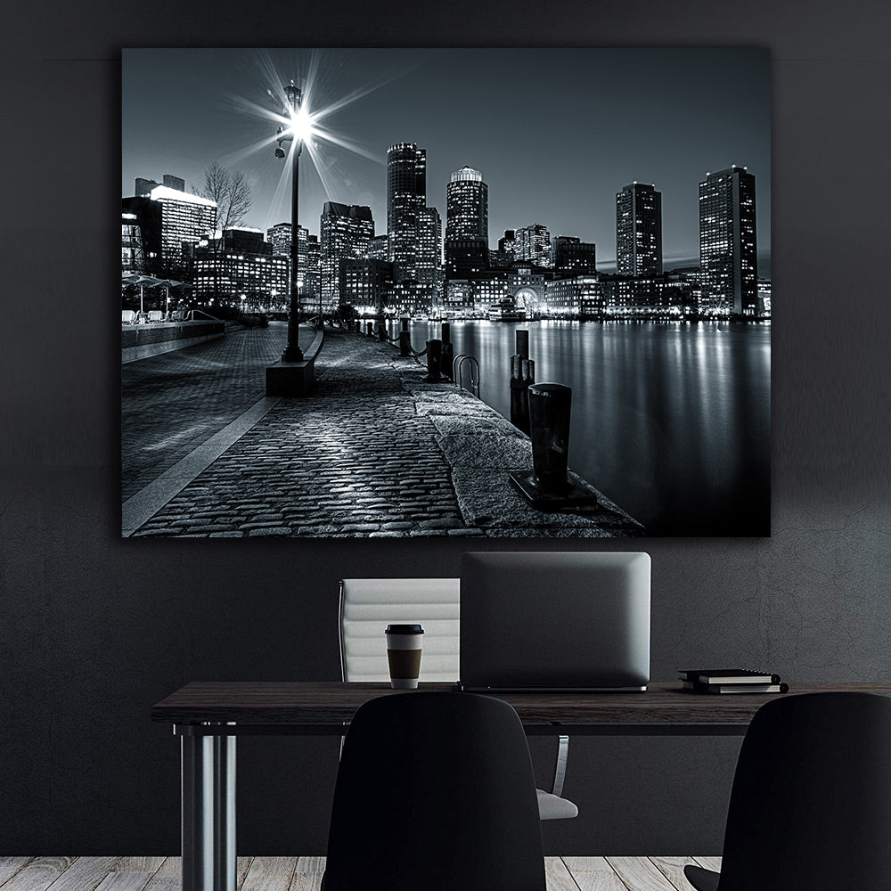 Leinwandgemälde - Schwarz-Weiß-Stadt