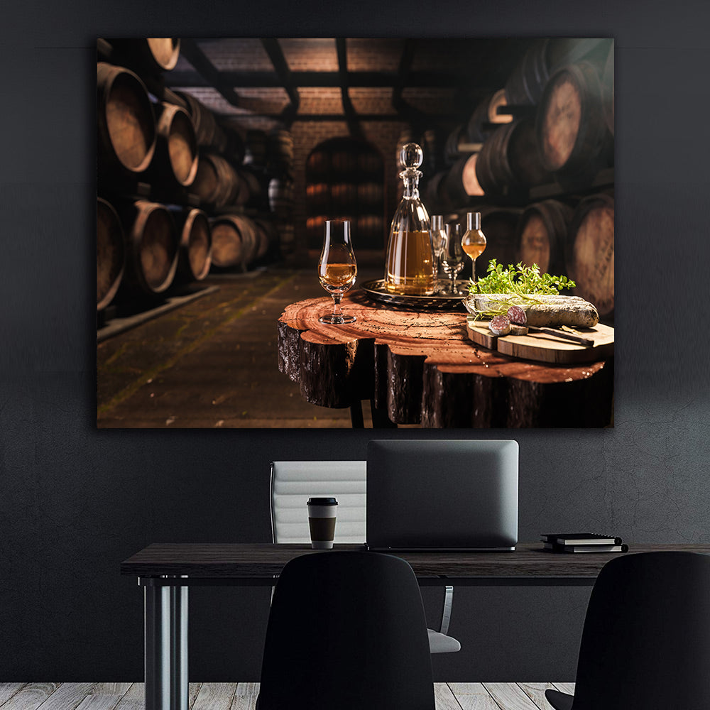 Leinwandgemälde - Weinprobe
