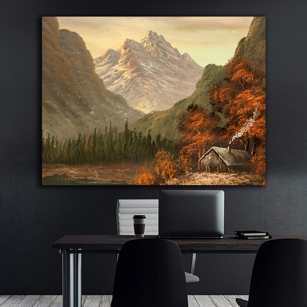 Leinwandbild - Landschaft mit Bergen
