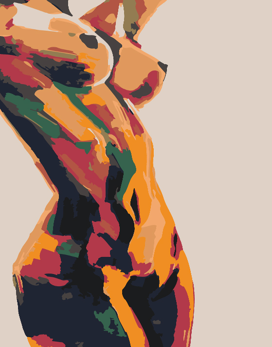 a painting of a giraffe on a white wall