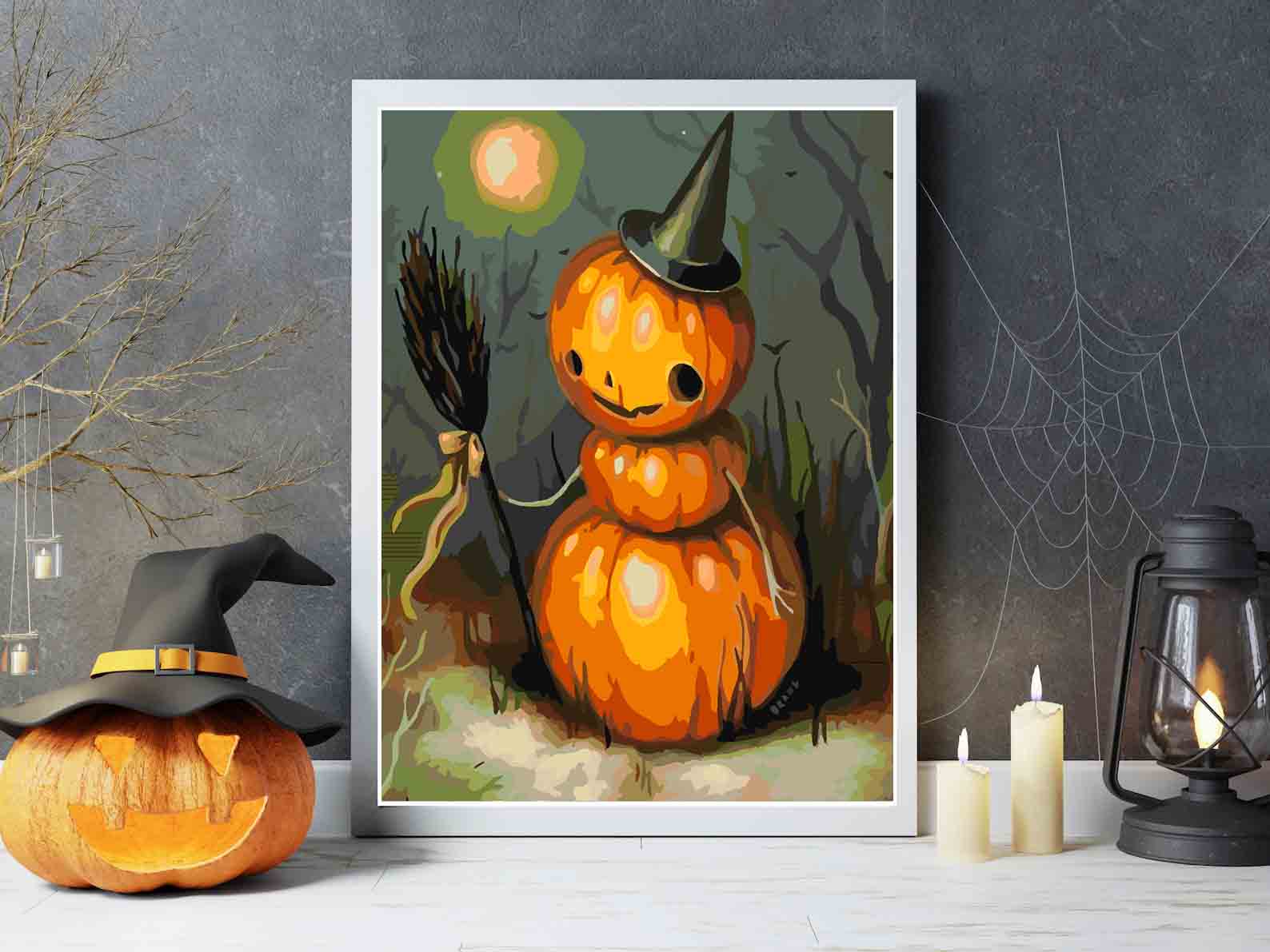 Peinture par numéros - Citrouille d'Halloween 3619